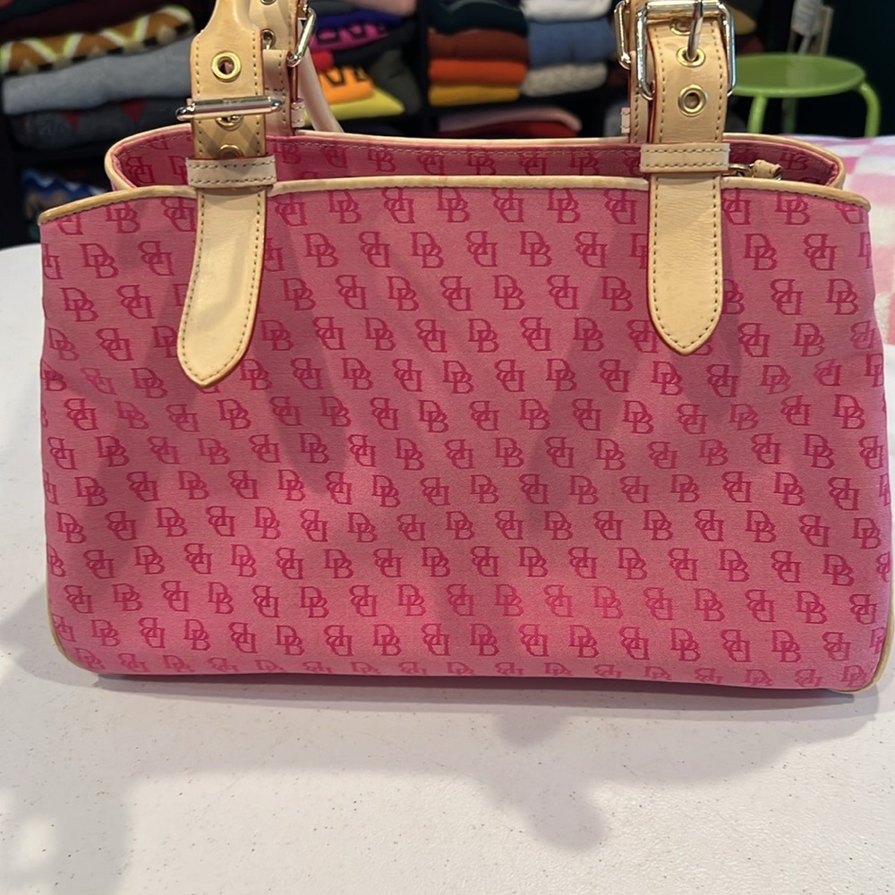 #15. Vintage Dooney & Bourke Pink and Tan bag